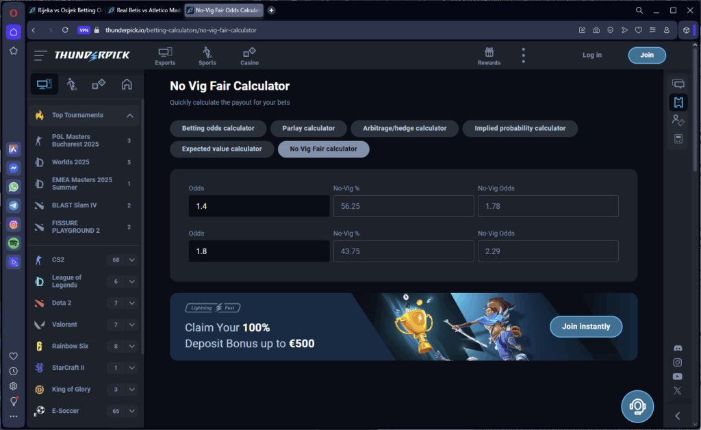 No Vig Fair Handling - Top 9 Soccer Betting Tips at Thunderpick