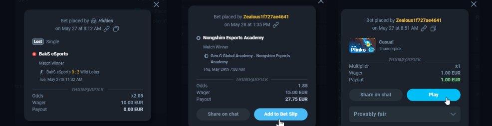 Sharing a bet with others and adding to a bet slip