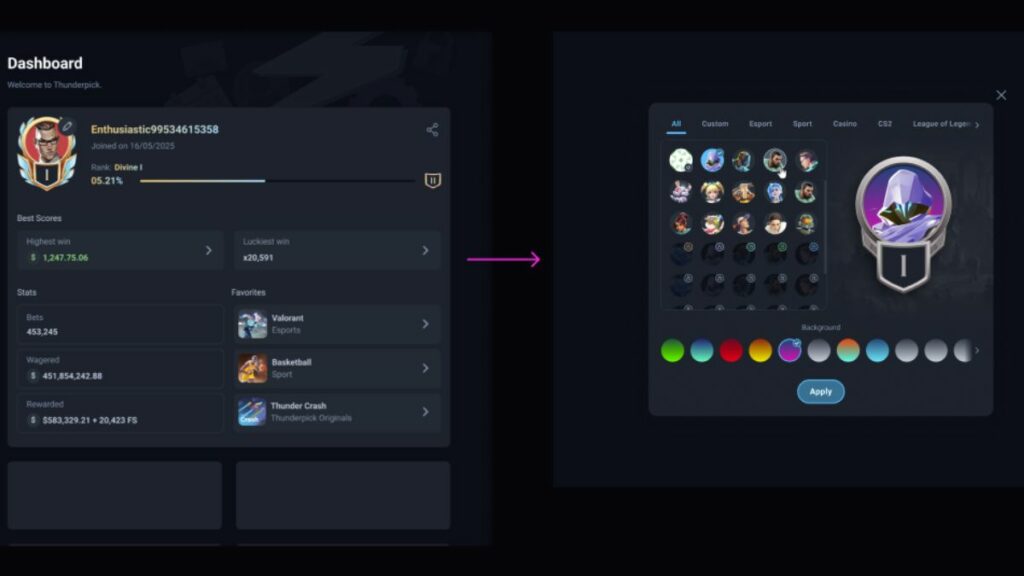 New Player Avatars on Thunderpick as part of the newest Thunderpick Update