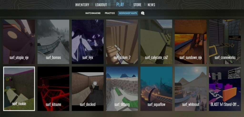 How To Make A Private Match CS2 Map Selector even allows Surf