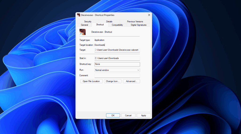 Deceive.exe is a way to appear offline in VALORANT