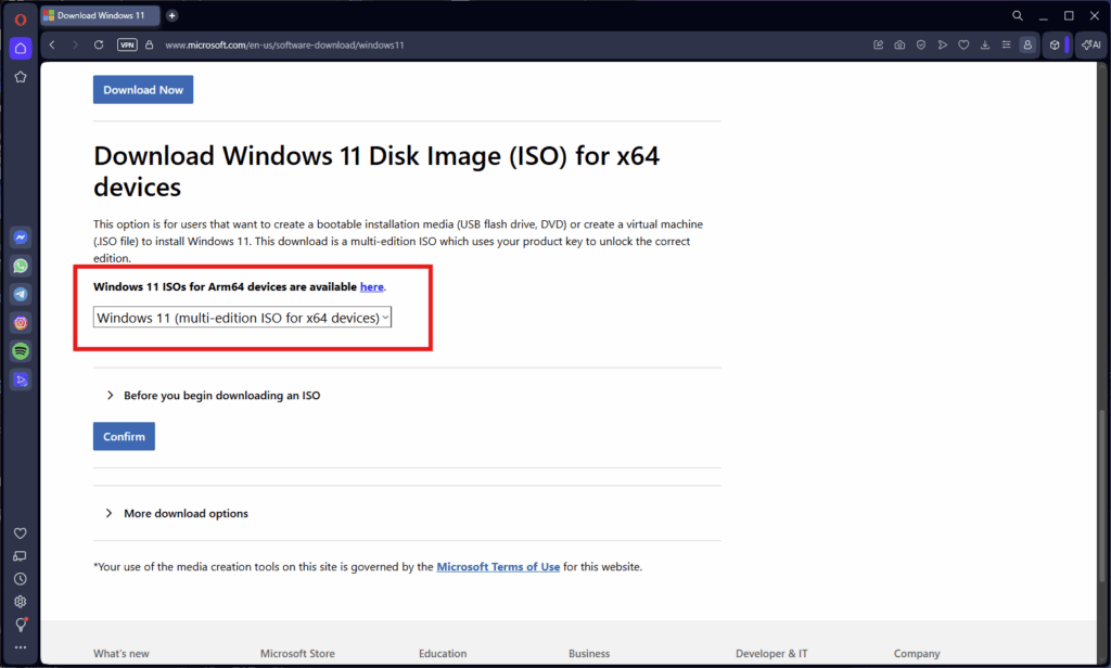 Download a Windows 10 ISO from Microsoft Directly