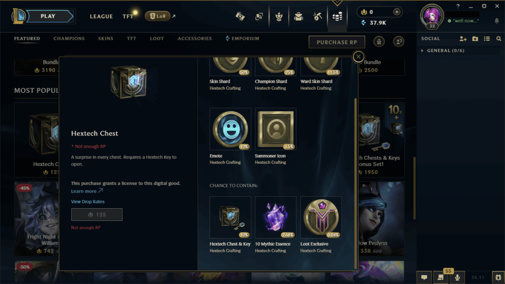 Get Mythic Essence from Hextech Chests