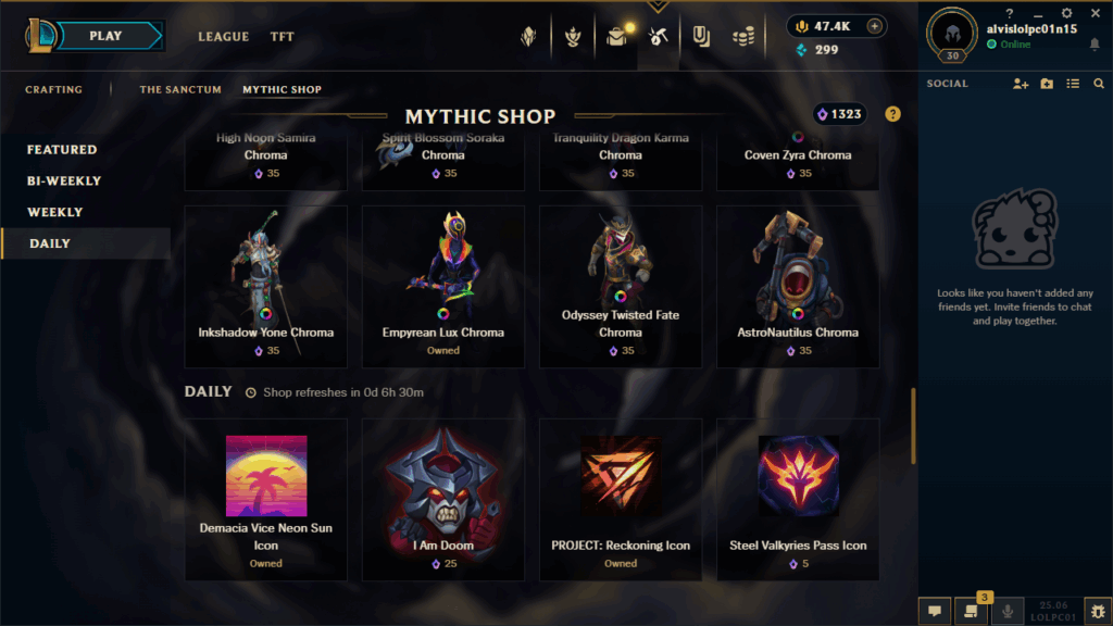 Mythic Essence Mythic Shop Chromas and Rotation