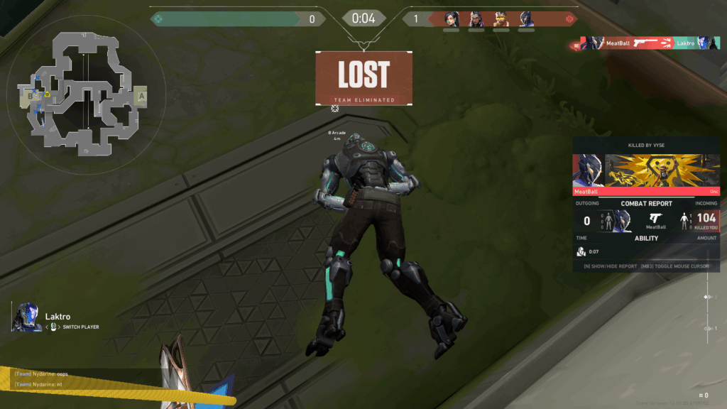 What does NT mean in VALORANT and why does it show up when I lose a round?