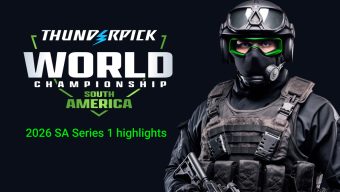 Counter Strike character next to text Thunderpick World Championship South America Series 1 highlights